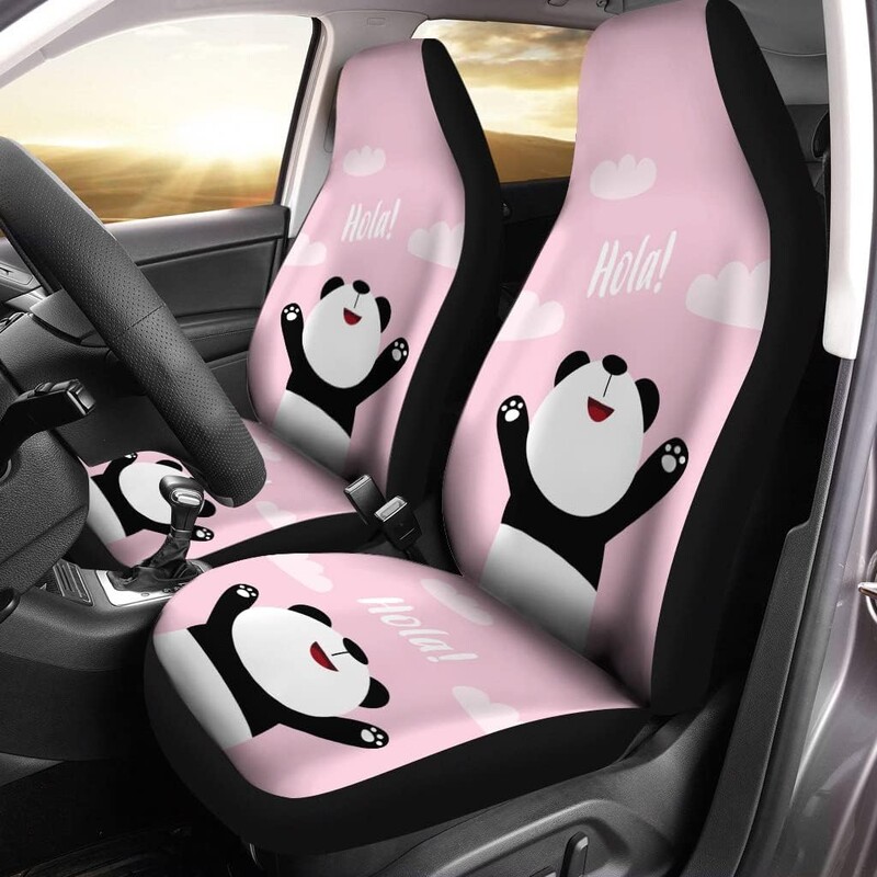 Poťahy na autosedačky Panda Says Hola, sada 2 kusov, univerzálne, vhodné pre väčšinu vozidiel, sedan, nákladné auto, SUV, štyri ročné obdobia