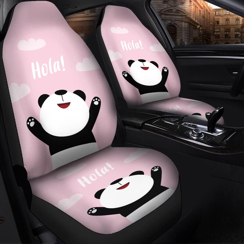 Poťahy na autosedačky Panda Says Hola, sada 2 kusov, univerzálne, vhodné pre väčšinu vozidiel, sedan, nákladné auto, SUV, štyri ročné obdobia