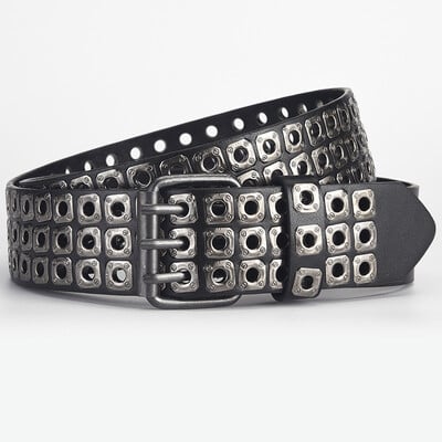 Hip-hop Punk Cureaua Unisex Goth Retro Y2k Accesorii pentru blugi Lățimea brâului 3,8 cm Cureaua cu cataramă din metal în formă de salcie pentru femei
