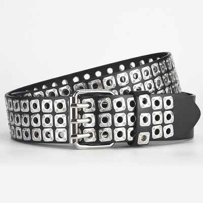 Hip-hop Punk Cureaua Unisex Goth Retro Y2k Accesorii pentru blugi Lățimea brâului 3,8 cm Cureaua cu cataramă din metal în formă de salcie pentru femei