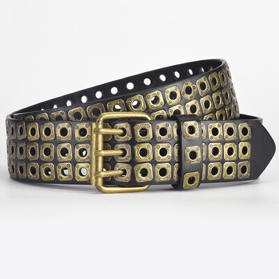 Hip-hop Punk Cureaua Unisex Goth Retro Y2k Accesorii pentru blugi Lățimea brâului 3,8 cm Cureaua cu cataramă din metal în formă de salcie pentru femei