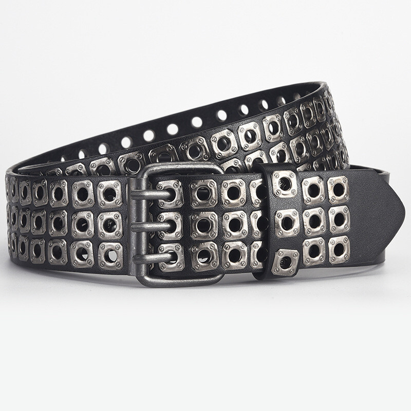 Hip-hop Punk Cureaua Unisex Goth Retro Y2k Accesorii pentru blugi Lățimea brâului 3,8 cm Cureaua cu cataramă din metal în formă de salcie pentru femei