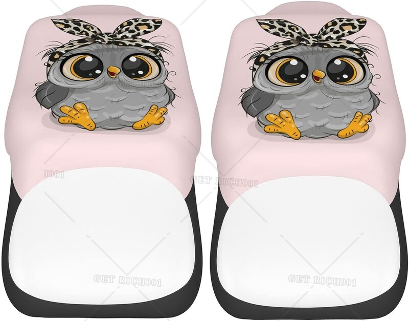 Set de huse pentru scaune auto, 2 buc, cu bufniță din desene animate, protector universal pentru scaune pentru mașină, potrivit pentru majoritatea autovehiculelor, SUV, sedan, camioane