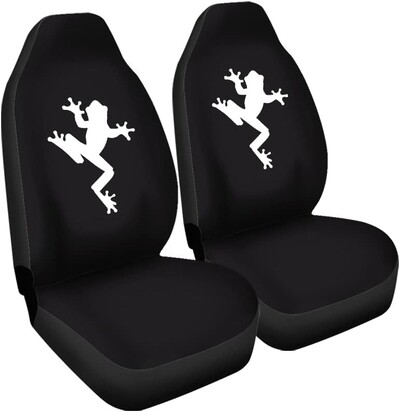 Cartoon Frog autós üléshuzatok Univerzális 2 db Automatikus első üléshuzat A legtöbb autóhoz használható SUV szedán teherautók Four Seasons üléshuzatok