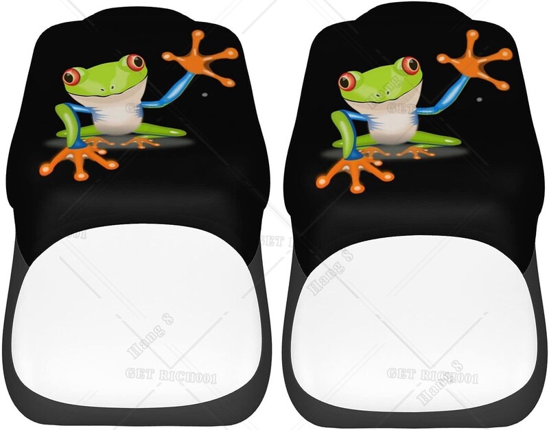 Cartoon Frog autós üléshuzatok Univerzális 2 db Automatikus első üléshuzat A legtöbb autóhoz használható SUV szedán teherautók Four Seasons üléshuzatok