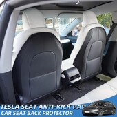 Pre Tesla Model 3 Model Y Chránič operadla sedadla, rohože na zadné sedadlo pre deti, extra vrecko na organizér