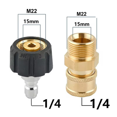 Set adaptera za visokotlačni perač Spojnice M22-14mm/15mm do 1/4 Quick Connect Okretni pribor za visokotlačno crijevo pištolja za vodu