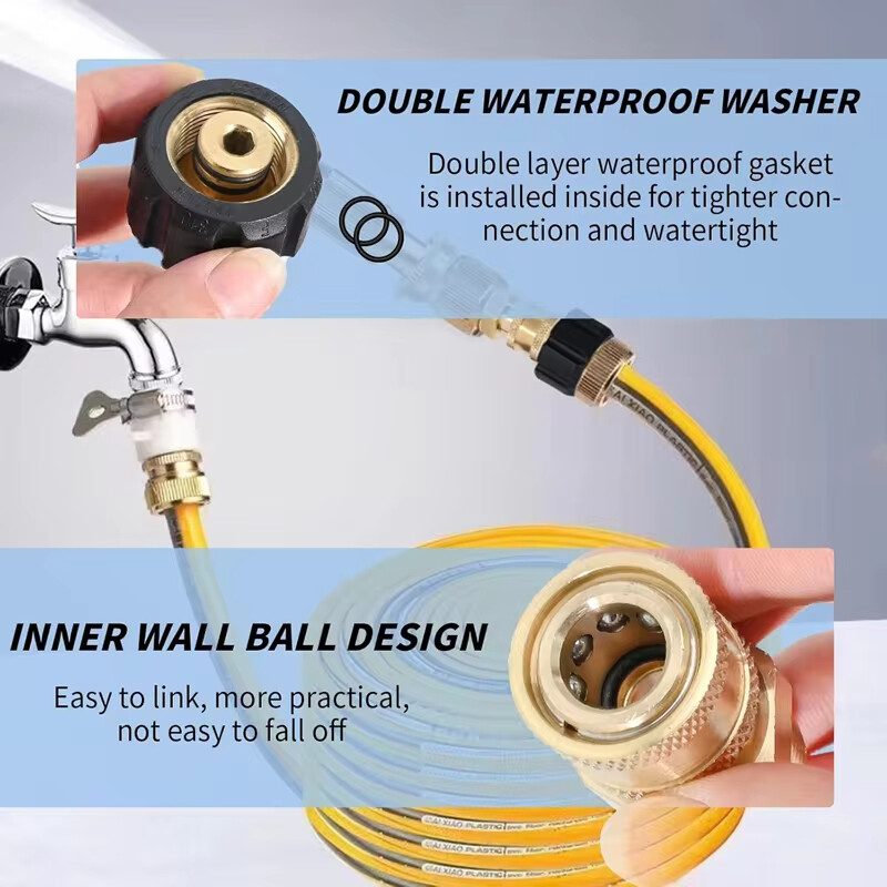 Set adaptera za visokotlačni perač Spojnice M22-14mm/15mm do 1/4 Quick Connect Okretni pribor za visokotlačno crijevo pištolja za vodu