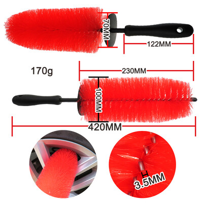 9,5 hüvelykes autókerékmosó kefe gumikefe, hosszú, puha sörtéjű tisztítókefe a motor motorrácsához, kerékmosó kefe tisztítóeszköz