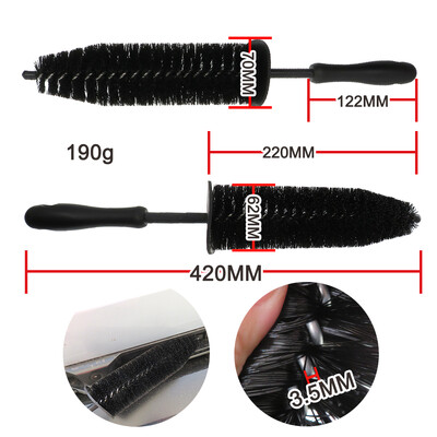 9,5 hüvelykes autókerékmosó kefe gumikefe, hosszú, puha sörtéjű tisztítókefe a motor motorrácsához, kerékmosó kefe tisztítóeszköz