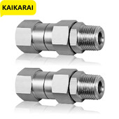 Nagynyomású mosó forgó, 3/8 NPT és M22 14 mm-es külső menetes csatlakozó rozsdamentes acél 360°-os megtörésmentes pisztoly a tömlőhöz 4500 PSI