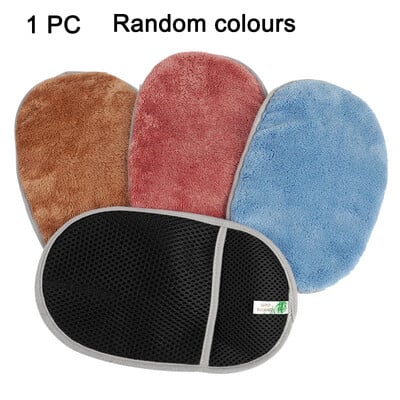 Autómosó tisztító kesztyűkefe Vastag kettős felületű mikroszálas korall gyapjú kesztyűk autótisztító kesztyű Auto Wax részletező ápolókefe