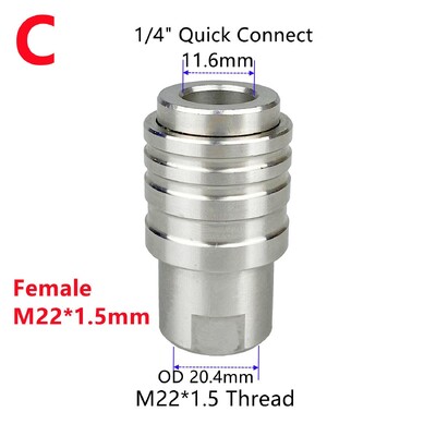Samozaključavajući držač 1/4" brze spojnice s različitim navojima M14 G1/4 M22 za visokotlačni pištolj za pranje