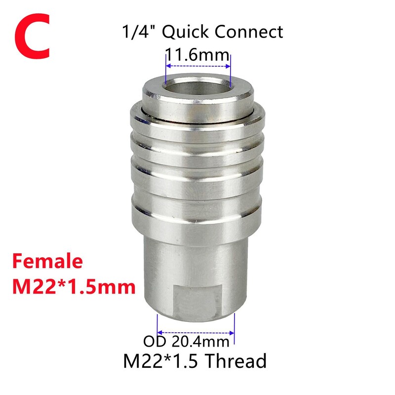 Samozaključavajući držač 1/4" brze spojnice s različitim navojima M14 G1/4 M22 za visokotlačni pištolj za pranje