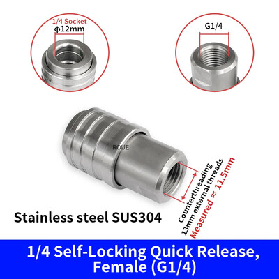 Nyomásos vízpisztoly rozsda acél 1/4 önzáró gyorscsatlakozó G1/4 M22 M14 menetes gyorscsatlakozó adapter alátét tartozékok