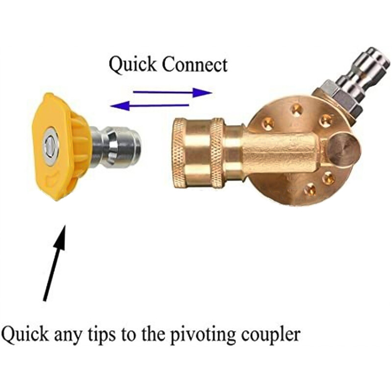 PSI zakretna spojnica 1/4" Brza veza za nastavak za visokotlačni perač Adapter za čišćenje oluka