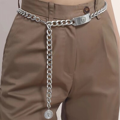 Punk FemeieLant sexy pentru corp, personalitate, lanț de yoga simplu, lanțuri cu talie goală, pentru femei, decor pentru fuste lungi.