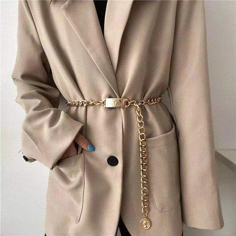 Punk FemeieLant sexy pentru corp, personalitate, lanț de yoga simplu, lanțuri cu talie goală, pentru femei, decor pentru fuste lungi.