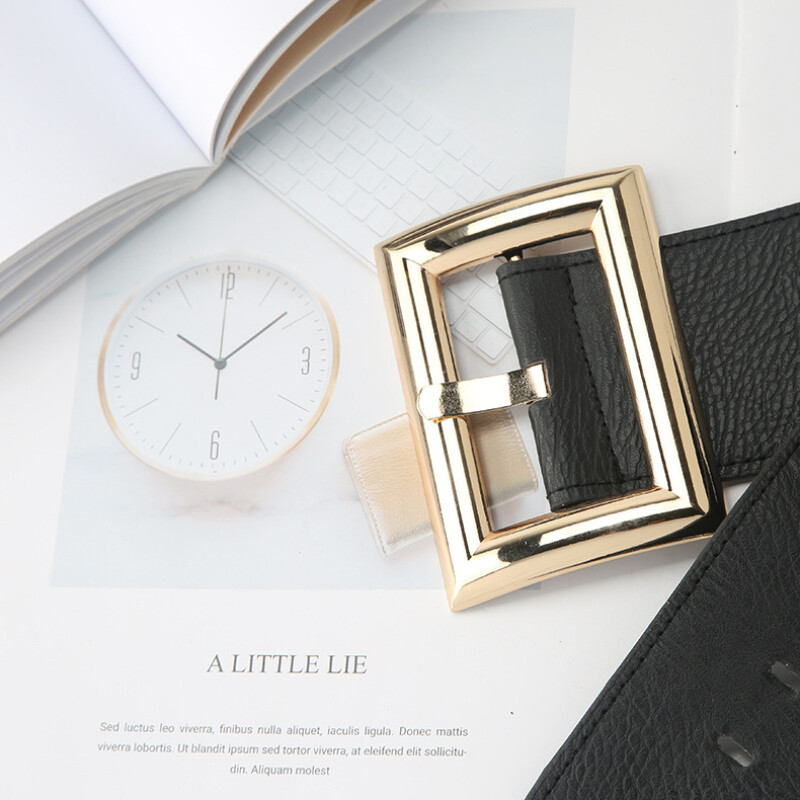 Trend új nagy övek női derék fűző Öv széles, elasztikus Cummerbunds fekete StretchPlus méretű öves ruha Divatos női viselet