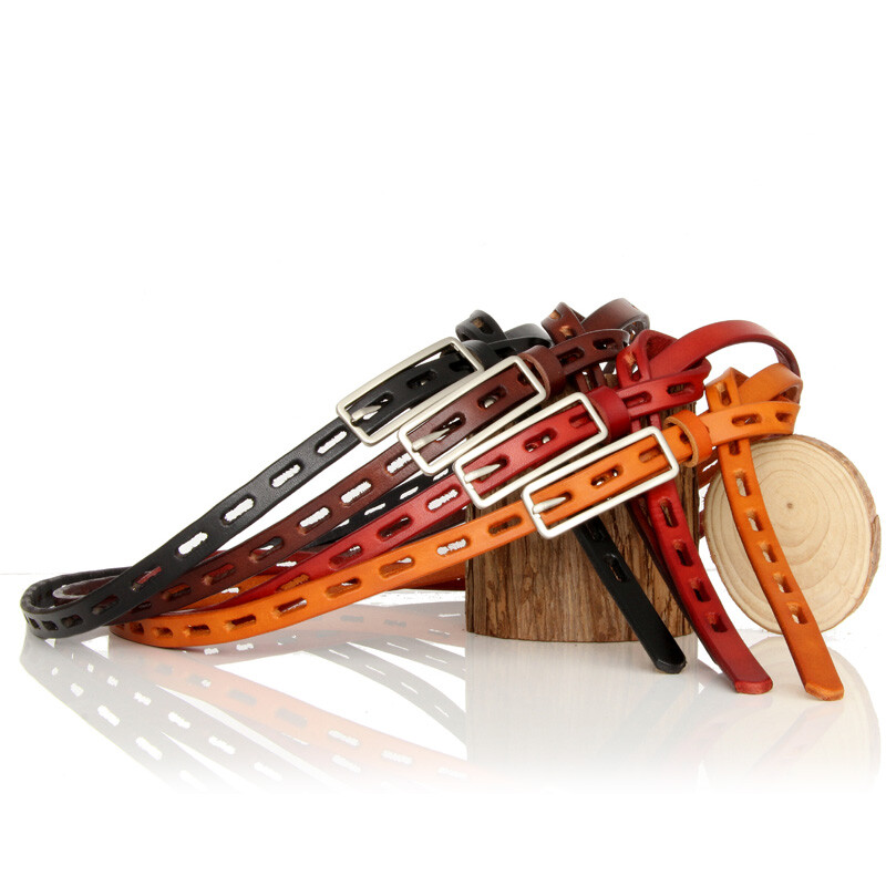 Természetes bőr vékony öv tűcsat valódi bőr öv női női karvaly bőr ruha dekoráció kis női öv