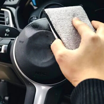 1/2/5Pcs Car Cleaning Car Cleaning Microfiber Sponge Auto Εσωτερικό Fleece Scrubbing Πετσέτα για πλαστικό δερμάτινο κερί σφουγγάρι αυτοκινήτου Εργαλεία καθαρισμού αυτοκινήτου