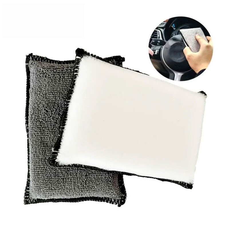 1/2/5 db autótisztító mikroszálas szivacsos autó belső polár súrolótörlő műanyag bőr viaszszivacs autótisztító eszközökhöz