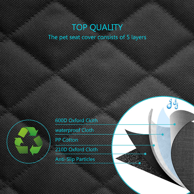 Navlaka za pseću autosjedalicu, madrac za prevoz kućnih ljubimaca Vodootporna zaštita za pseću autosjedalicu sa srednjim naslonom za ruke za pse
