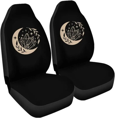 Moon Boho Style Sun Spiritual Sun és Moon üléshuzatok Automatikus üléshuzatok 2 db-os készlet, amely a legtöbb járműhöz illeszkedik Sedan Universal Fit Car