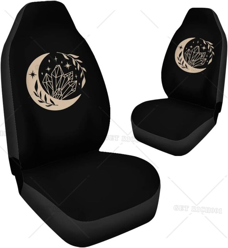Moon Boho Style Sun Spiritual Sun és Moon üléshuzatok Automatikus üléshuzatok 2 db-os készlet, amely a legtöbb járműhöz illeszkedik Sedan Universal Fit Car