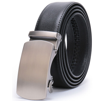 Férfi bőr racsnis ruhaöv, automatikus csúszó csattal