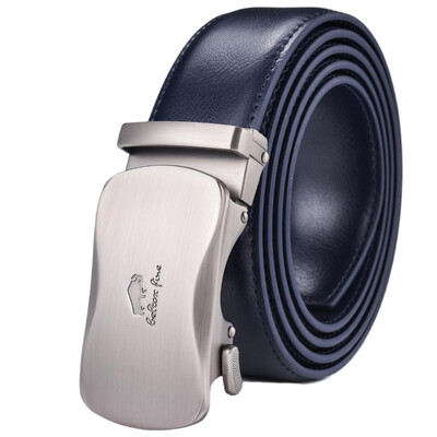 Férfi bőr racsnis ruhaöv, automatikus csúszó csattal