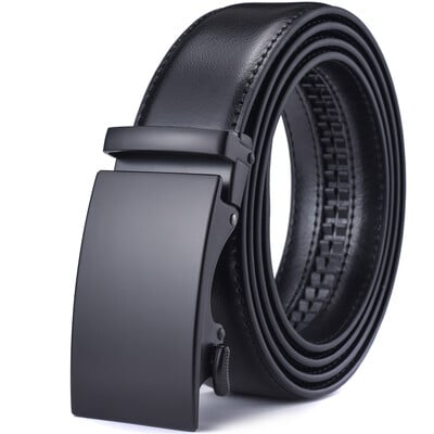 Férfi bőr racsnis ruhaöv, automatikus csúszó csattal