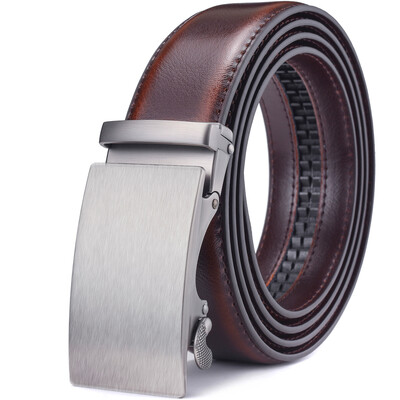 Férfi bőr racsnis ruhaöv, automatikus csúszó csattal