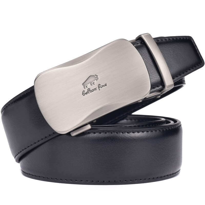 Férfi bőr racsnis ruhaöv, automatikus csúszó csattal