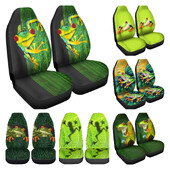 Cute Tree Frog Green Huse pentru scaune pentru mașină față unice Huse pentru scaune pentru auto Set de 2 Se potrivesc universal pentru majoritatea mașinilor Sedan Camion SUV