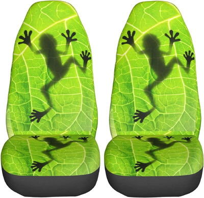 Cute Tree Frog Green Huse pentru scaune pentru mașină față unice Huse pentru scaune pentru auto Set de 2 Se potrivesc universal pentru majoritatea mașinilor Sedan Camion SUV
