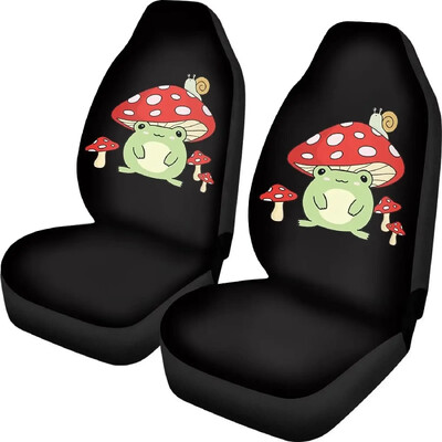 Cute Tree Frog Green Huse pentru scaune pentru mașină față unice Huse pentru scaune pentru auto Set de 2 Se potrivesc universal pentru majoritatea mașinilor Sedan Camion SUV