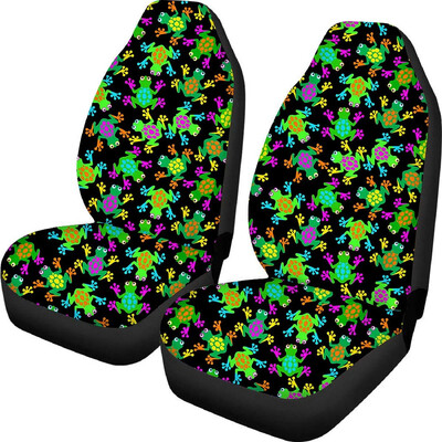 Cute Tree Frog Green Huse pentru scaune pentru mașină față unice Huse pentru scaune pentru auto Set de 2 Se potrivesc universal pentru majoritatea mașinilor Sedan Camion SUV