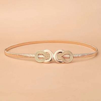 Naujas vasarinis metalinis elastinis diržas moteriškas auksinis sidabrinis juosmens grandinėlė su suknelės puošmena spyruoklinės grandinėlės diržas universalus