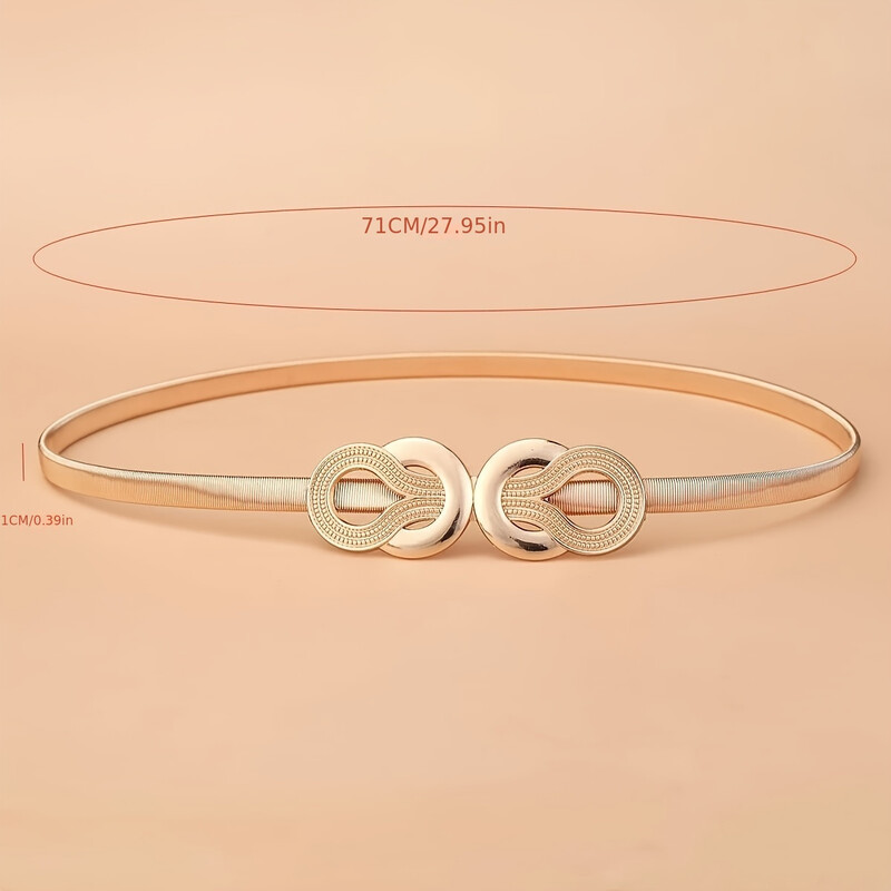 Naujas vasarinis metalinis elastinis diržas moteriškas auksinis sidabrinis juosmens grandinėlė su suknelės puošmena spyruoklinės grandinėlės diržas universalus