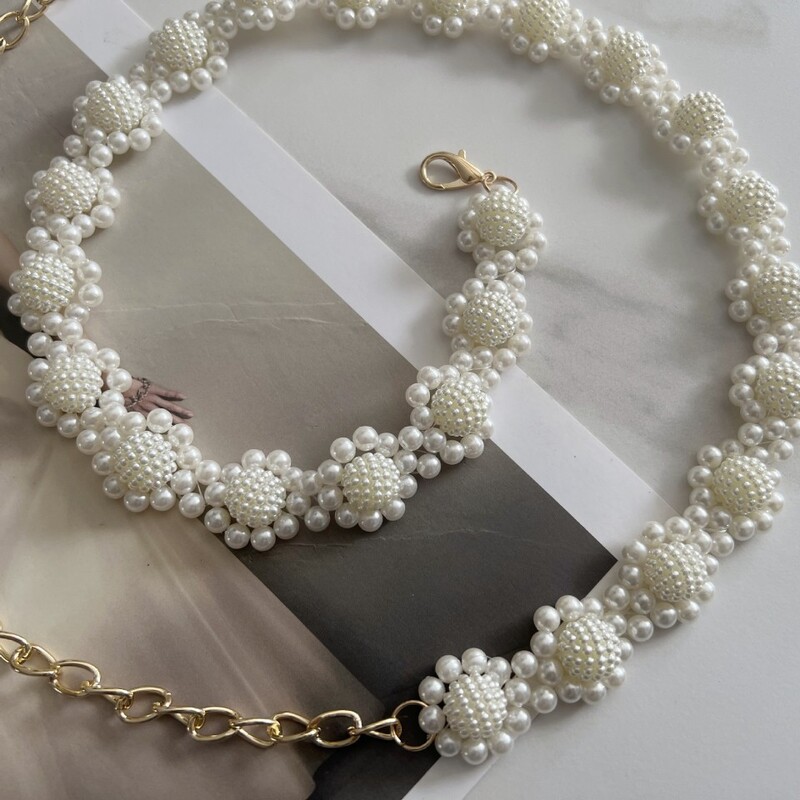 Női öv, gyöngylánc, finom díszítésű pulóver, deréklánc, hozzáillő ruha, sokoldalú öltöny, deréköv, női divat