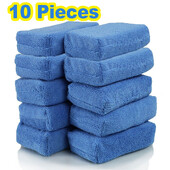 2/10 vnt Automobilių vaško aplikatoriaus pagalvėlės Mikropluošto poliravimo kempinės Minkštos auto detalių vaškavimo kempinės valymo putos automobilių dažų priežiūros padas