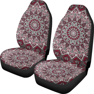 Poťah na autosedačku Gold Mandala, hippie, duchovné doplnky do auta, poťahy na auto, kvetinové poťahy na sedadlá, darček pre neho, potlač slnka, 2 ks