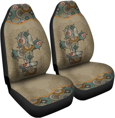 Poťah na autosedačku Gold Mandala, hippie, duchovné doplnky do auta, poťahy na auto, kvetinové poťahy na sedadlá, darček pre neho, potlač slnka, 2 ks
