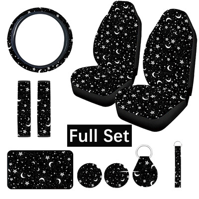 „Star and Moon“ automobilio sėdynės užvalkalas „Twinkle“, atitinkantis automobilio interjero dekoravimą, madingas 3D automobilio sėdynės užvalkalas, visas komplektas
