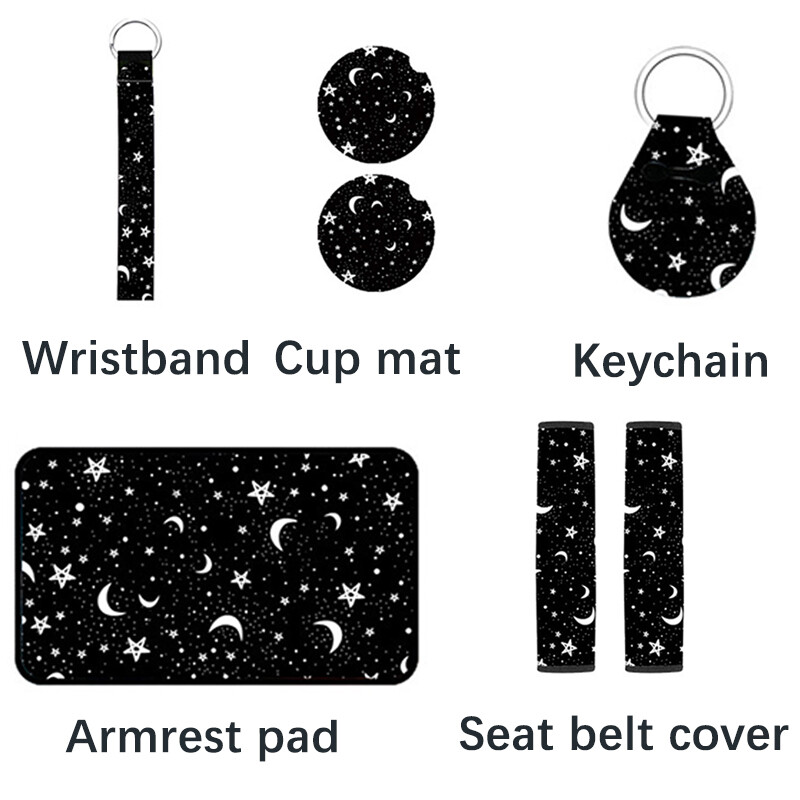 „Star and Moon“ automobilio sėdynės užvalkalas „Twinkle“, atitinkantis automobilio interjero dekoravimą, madingas 3D automobilio sėdynės užvalkalas, visas komplektas