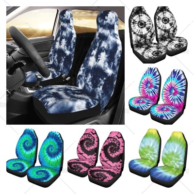 Tie Dye Komplet navlaka za autosjedalice od 2 komada Štitnik za prednje sjedalo vozila Dodaci za interijer automobila Zaštitnici Navlake za auto tepihe Univerzalne