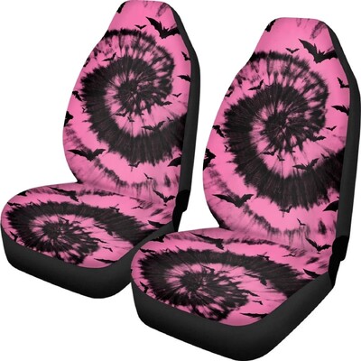 Nyakkendőfesték 2 db Autóülés huzatok szett Jármű első ülésvédő védő autó belső kiegészítők protektorok autószőnyeg huzatok univerzális