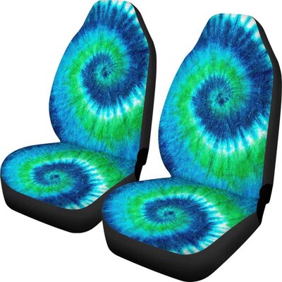 Nyakkendőfesték 2 db Autóülés huzatok szett Jármű első ülésvédő védő autó belső kiegészítők protektorok autószőnyeg huzatok univerzális