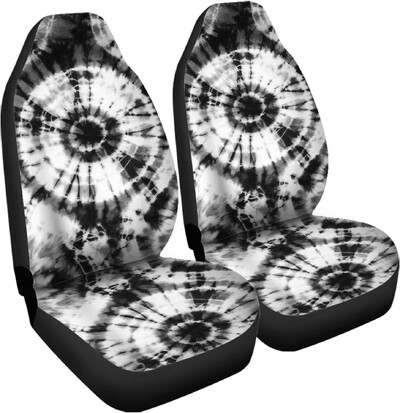 Nyakkendőfesték 2 db Autóülés huzatok szett Jármű első ülésvédő védő autó belső kiegészítők protektorok autószőnyeg huzatok univerzális